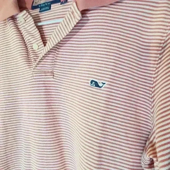 Vineyard Vines Pink Striped Polo GUC Mens Size Small - Picture 2 of 7